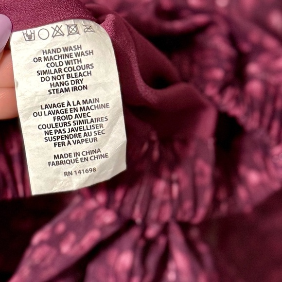 Ramy Brook Flutter Sleeve Kitty Blouse in Raspberry- Size Small - Picture 5 of 11